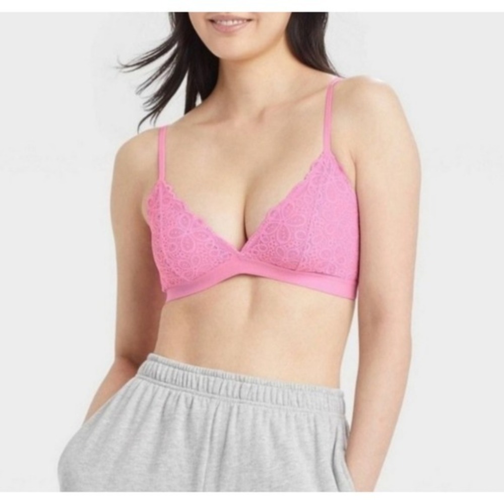 Colsie Pink Lace Triangle‎ Bralette Women's/Girls Size M Medium NWT
